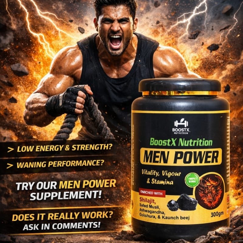 BoostX Nutrition Men Power Supplement – Energy, Stamina & Vitality Booster for Men (300g)